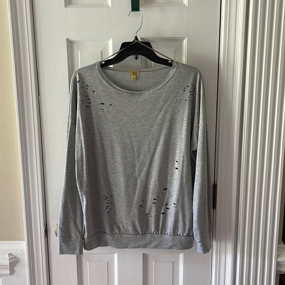 True Craft Distressed Long Sleeve T-shirt.